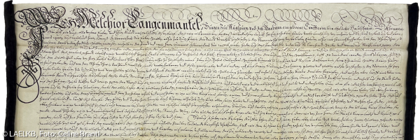 Urkunde von Melchior Langenmantel aus dem Jahr 1640