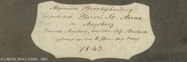 Deckblatt der Pfarrbeschreibung der Pfarrei St. Anna in Augsburg
