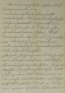 Schreiben der Diasporagemeinde Tischenreuth an den Gustav-Adolf-Verein, Juni 1893