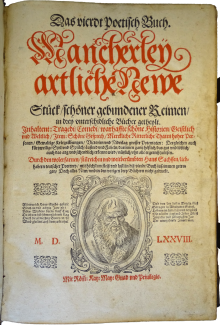 Titelblatt der Gesamtausgabe des vierten Gedichtsbands von Hans Sachs