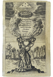 Frontispiz des Buches "Geistlicher Weihrauchkörner oder Andachtslieder" von Sigmund von Birken