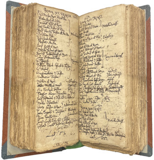 Aufgeschlagenes Abendmahlsbuch von Melkendorf