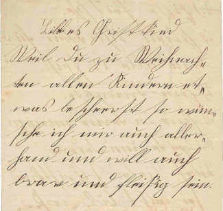 Ausschnitt aus dem Brief an das Christkind