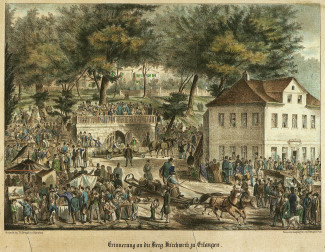 Postkarte von 1853 zur Erlanger Bergkirchweih