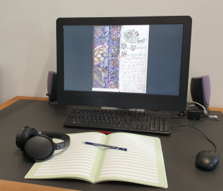 PC-Arbeitsplatz in Vorbereitung auf den Lesekurs