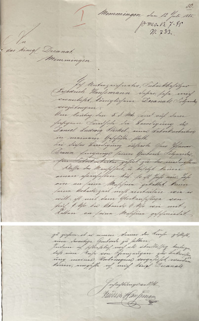 Auszug aus der Beschwerde des Fabrikbesitzers Hausmann gegen Pfarrer Braun