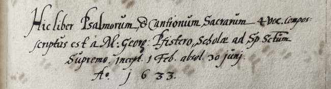 Titelseite des Psalm- und Gesangbuchs von 1633