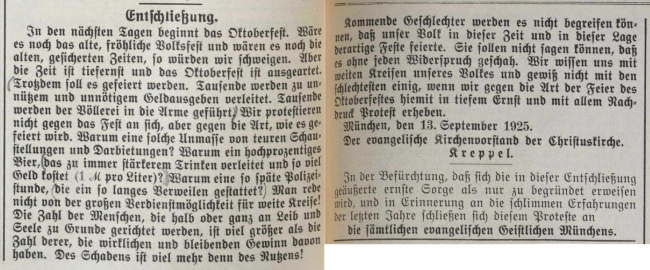 Ausschnitt der Entschließung aus dem Gemeindeblatt für München